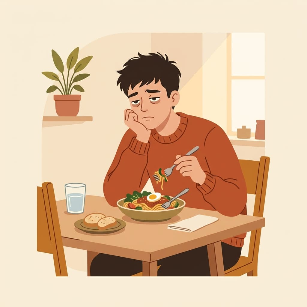 Boy eating meal